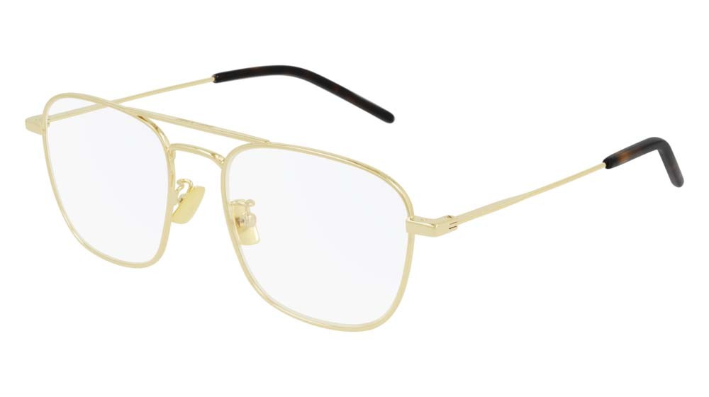 Eyeglasses Saint Laurent New Wave SL 309 OPT-003 color gold shape rectangle lenses transparent