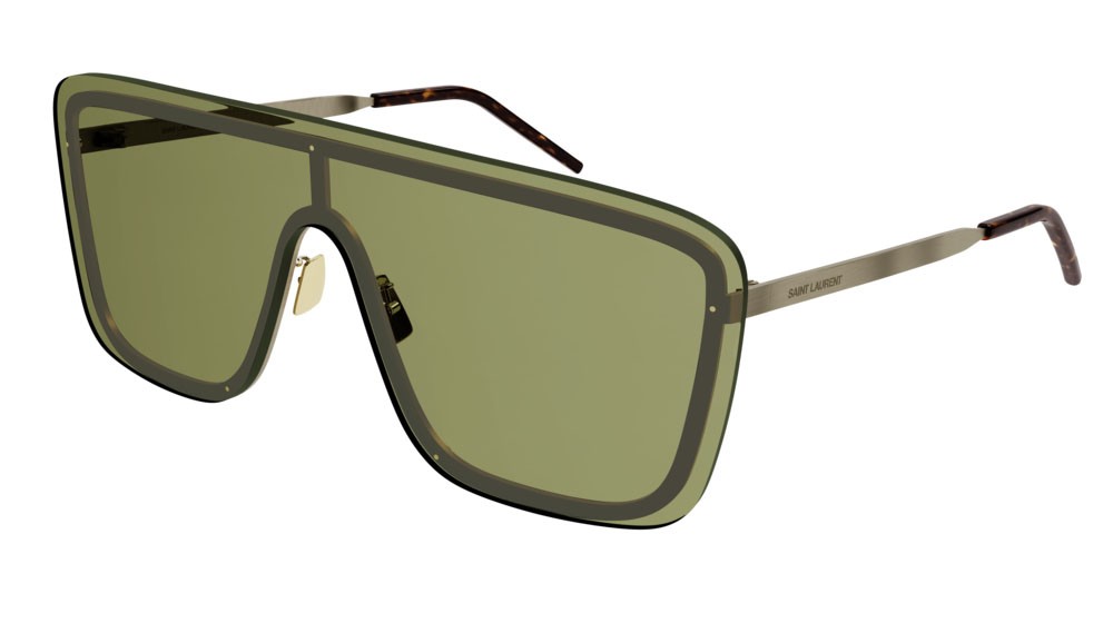 Sunglasses Saint Laurent New Wave SL 364 MASK-010 color gold shape mask lenses brown