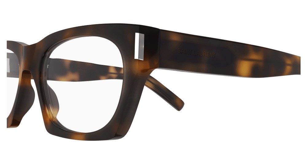 Eyeglasses Saint Laurent New Wave SL 402 OPT-002 color havana shape rectangle lenses transparent