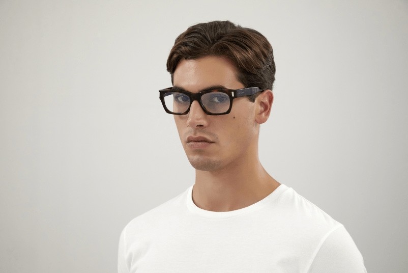 Eyeglasses Saint Laurent New Wave SL 402 OPT-002 color havana shape rectangle lenses transparent