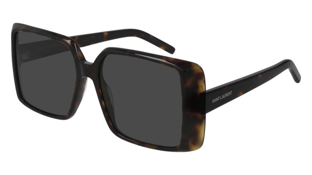 Sunglasses Saint Laurent New Wave SL 451-003 color havana shape rectangle lenses grey