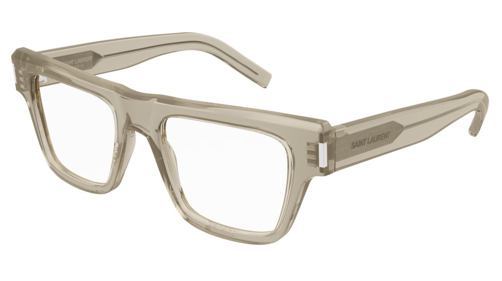 Eyeglasses Saint Laurent New Wave SL 469 OPT-004 color yellow shape rectangle lenses transparent