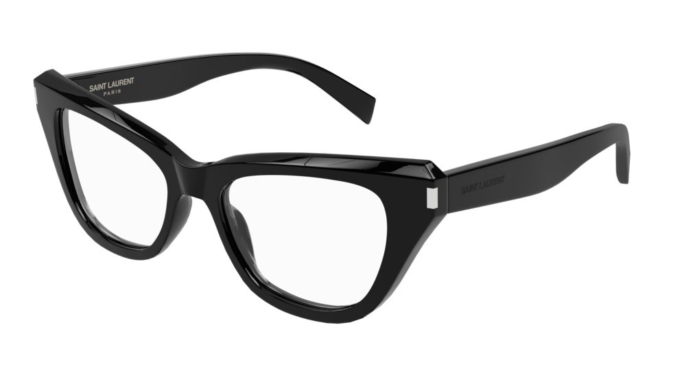 Eyeglasses Saint Laurent New Wave SL 472-001 color black shape cat eye lenses transparent