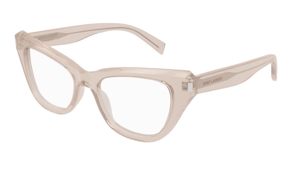 Eyeglasses Saint Laurent New Wave SL 472-004 color nude shape cat eye lenses transparent