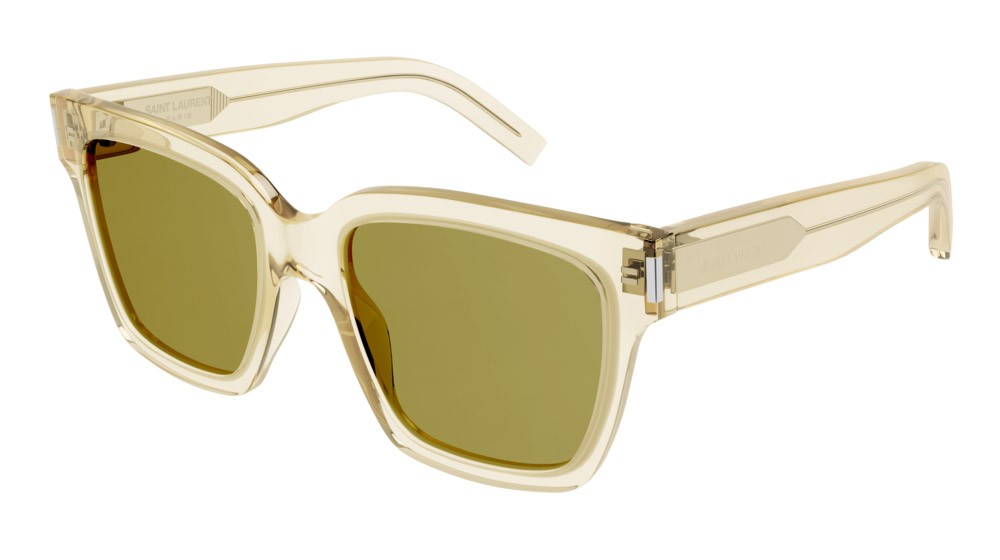 Sunglasses Saint Laurent New Wave SL 507-005 color yellow shape rectangle lenses green