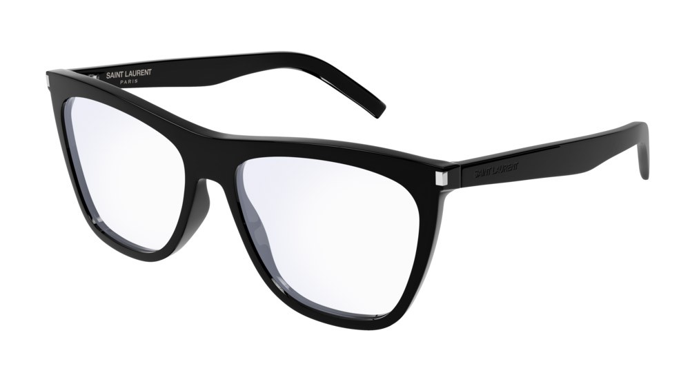 Eyeglasses Saint Laurent New Wave SL 518-001 color black shape rectangle lenses transparent