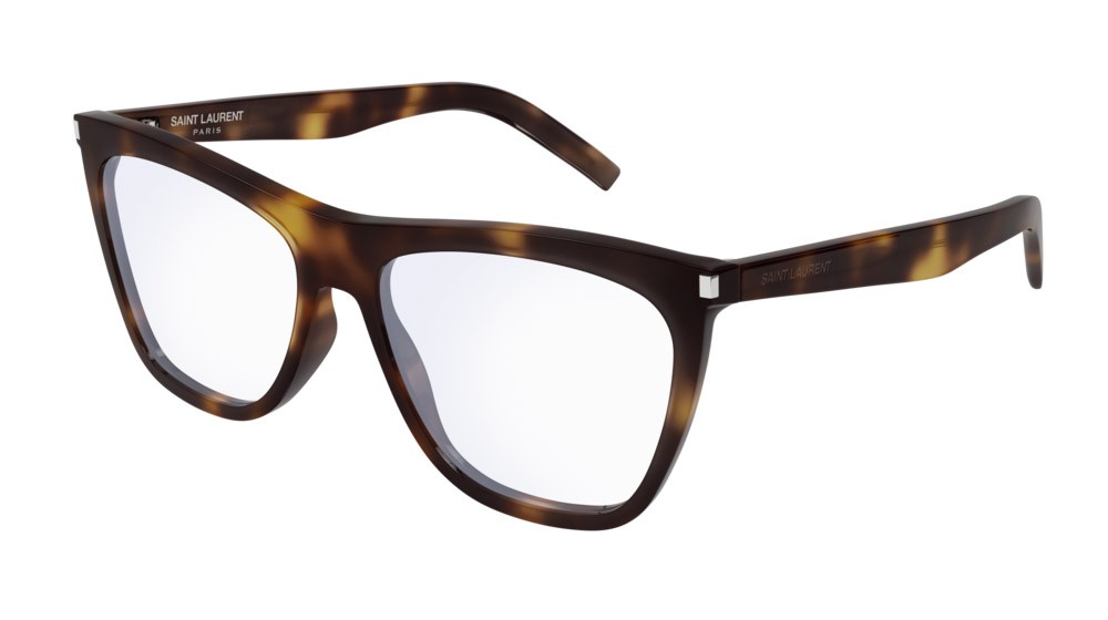 Eyeglasses Saint Laurent New Wave SL 518-002 color havana shape rectangle lenses transparent