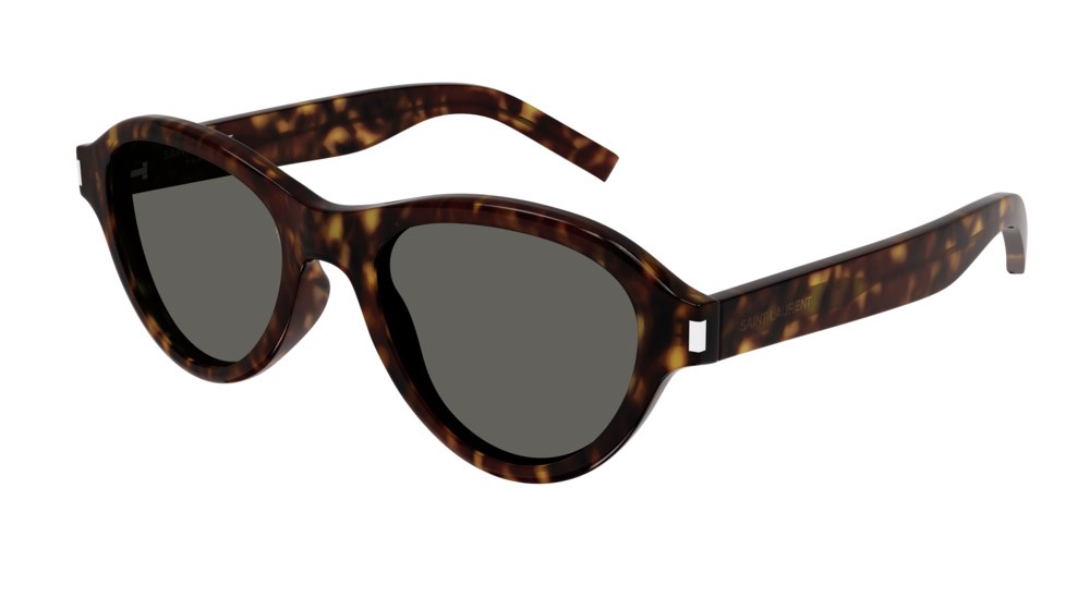 Sunglasses Saint Laurent New Wave SL 520 SUNSET-002 color havana shape round lenses grey