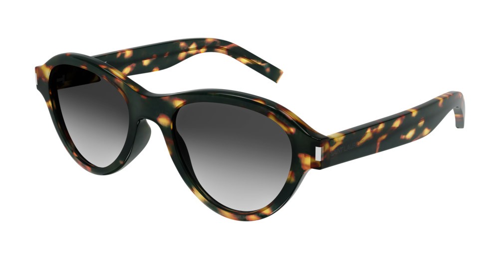 Sunglasses Saint Laurent New Wave SL 520 SUNSET-004 color havana shape round lenses grey