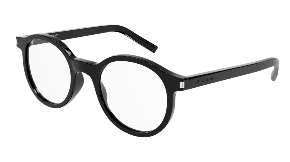 Eyeglasses Saint Laurent New Wave SL 521 OPT-001 color black shape round lenses transparent