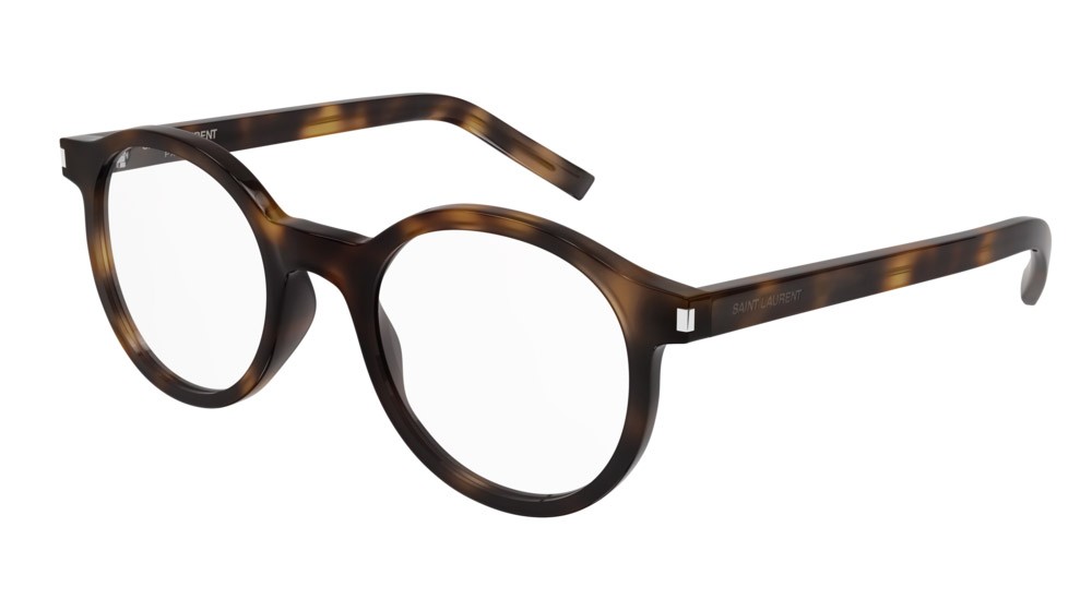 Eyeglasses Saint Laurent New Wave SL 521 OPT-002 color havana shape round lenses transparent