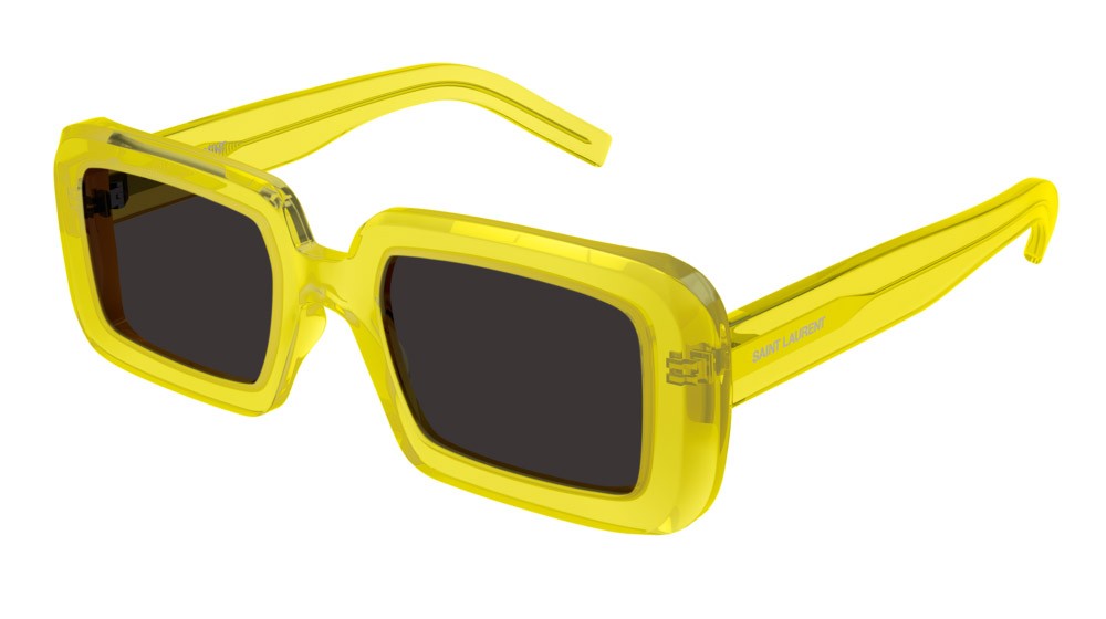 Occhiali da sole Saint Laurent New Wave SL 534 SUNRISE-004 colore yellow forma rettangolare lenti black