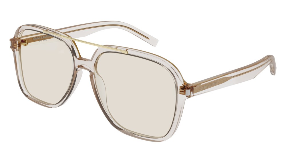 Sunglasses Saint Laurent New Wave SL 545-002 color beige shape rectangle lenses yellow
