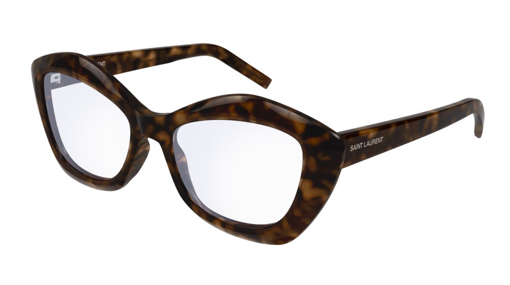 Eyeglasses Saint Laurent New Wave SL 68 OPT-002 color havana shape cat eye lenses transparent