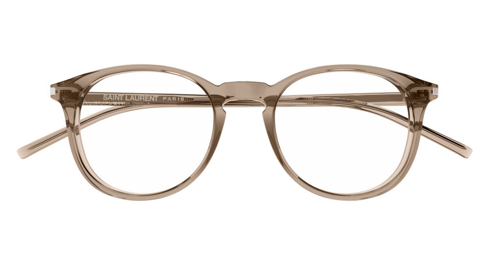 Eyeglasses Saint Laurent SL 106-015 color marrone shape round lenses trasparente