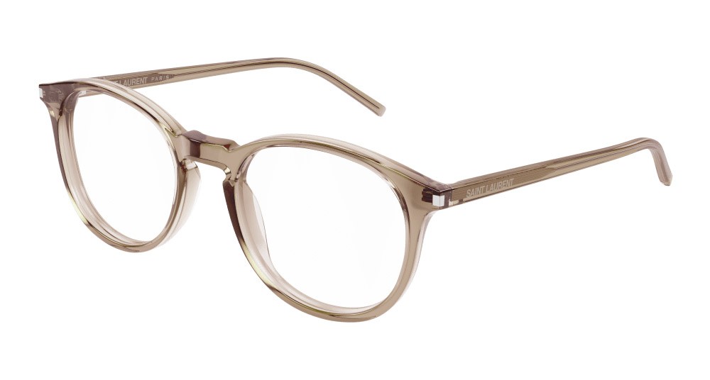 Eyeglasses Saint Laurent SL 106-015 color marrone shape round lenses trasparente