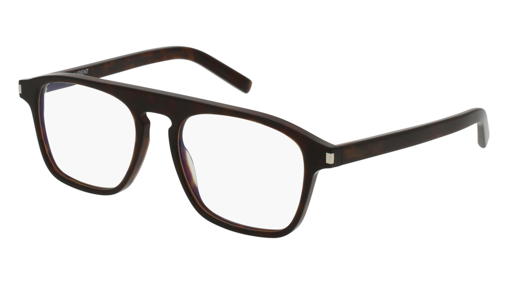Eyeglasses Saint Laurent New Wave Sl 157-004 color havana shape rectangle lenses transparent