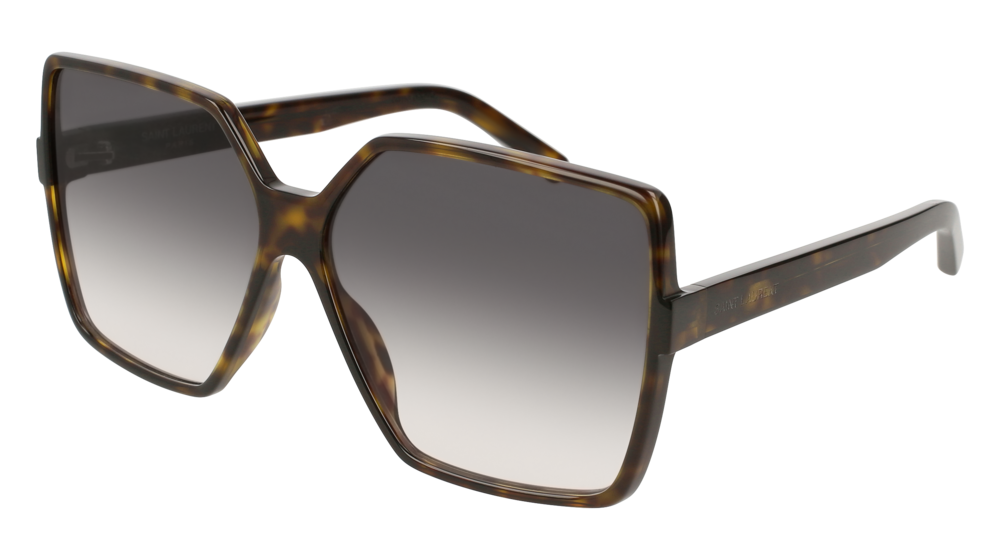 Occhiali da sole Saint Laurent New Wave Sl 232 Betty-003 colore havana forma rettangolare lenti grey
