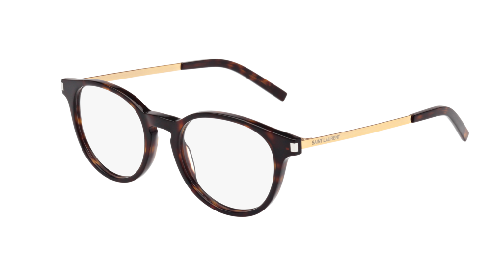 Eyeglasses Saint Laurent Classic Sl 25-003 color gold shape pantos lenses transparent