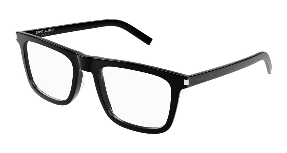 Eyeglasses Saint Laurent SL 547 SLIM OPT-001 color nero shape rectangle lenses trasparente