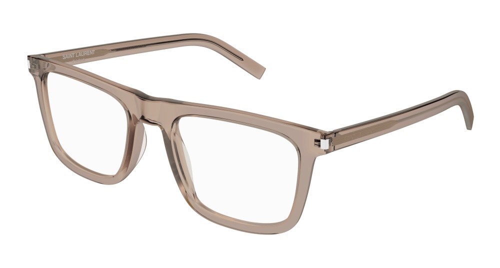Eyeglasses Saint Laurent SL 547 SLIM OPT-007 color marrone shape rectangle lenses trasparente