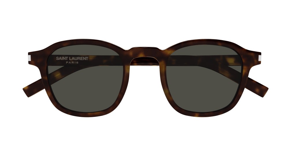 Sunglasses Saint Laurent SL 549 SLIM-002 color havana shape round lenses grigio