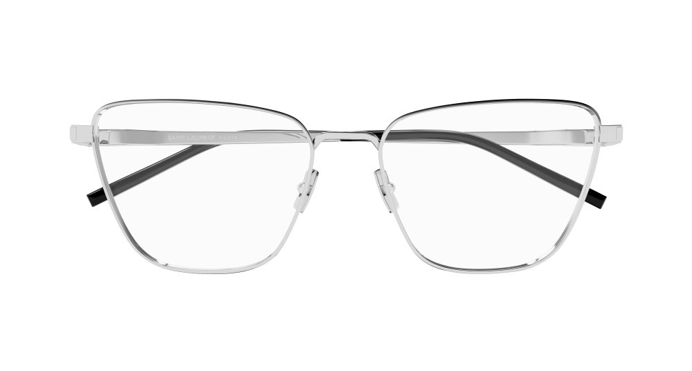Eyeglasses Saint Laurent SL 551 OPT-002 color argento shape cat eye lenses trasparente