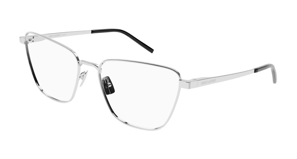 Eyeglasses Saint Laurent SL 551 OPT-002 color argento shape cat eye lenses trasparente