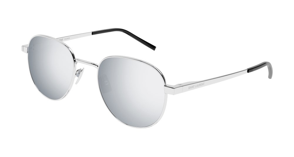 Sunglasses Saint Laurent SL 555-002 color argento shape round lenses argento