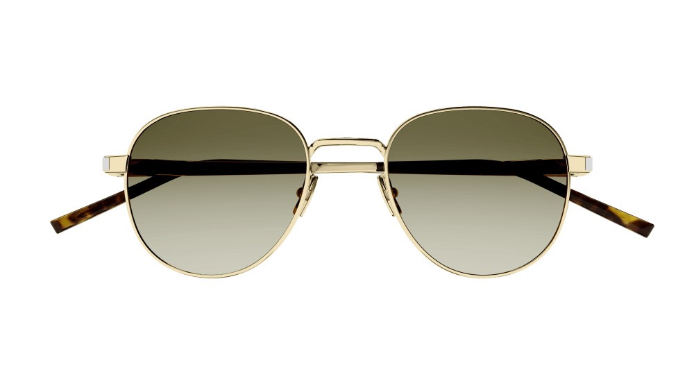 Sunglasses Saint Laurent SL 555-003 color oro shape round lenses marrone