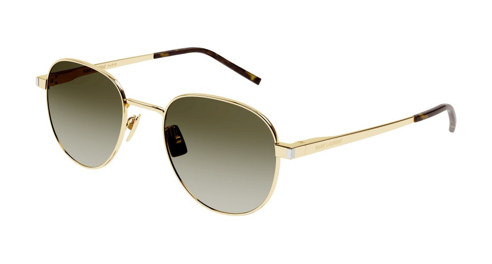 Sunglasses Saint Laurent SL 555-003 color oro shape round lenses marrone