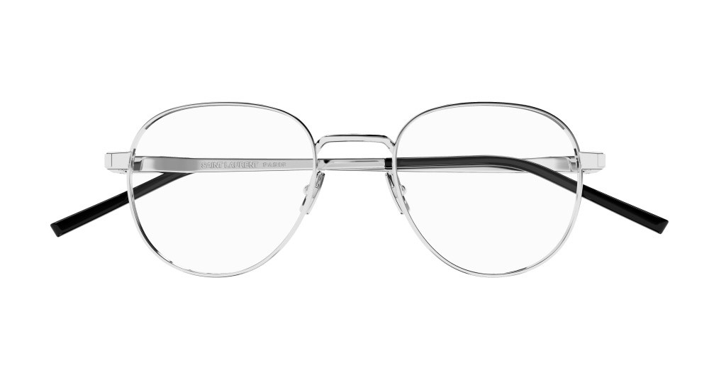 Eyeglasses Saint Laurent SL 555 OPT-002 color argento shape round lenses trasparente