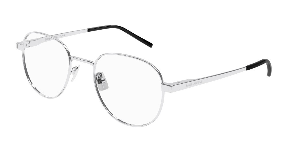 Eyeglasses Saint Laurent SL 555 OPT-002 color argento shape round lenses trasparente