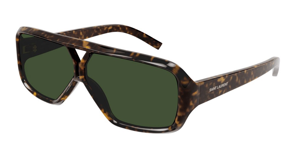 Sunglasses Saint Laurent SL 569 Y-002 color havana shape aviator lenses verde