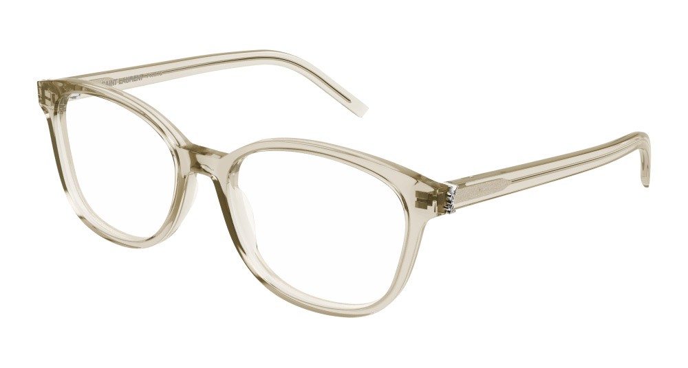 Brillen Saint Laurent SL M113-004 farbe beige form cat-eye gläser trasparente