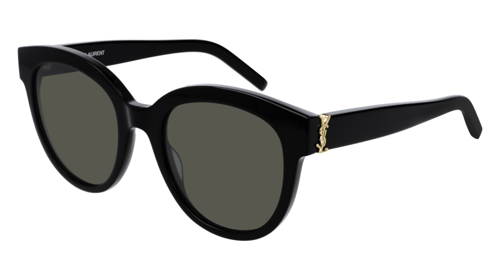 Sunglasses Saint Laurent Monogram Sl M29-003 color black shape round lenses grey