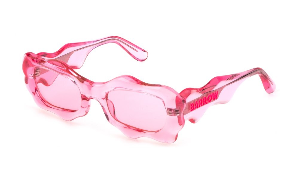 Sunglasses Barrow Liquid SBA005 (0856) color shiny transparent pink shape irregular lenses pink