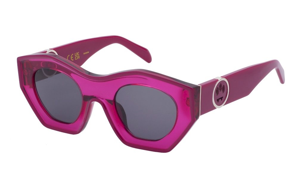 Sunglasses Barrow Eclipse SBA016 (09N9) color top fuxia - rosa trasparente lucido lenses smoke