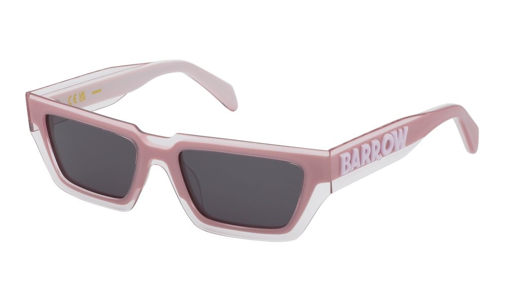 Sunglasses Barrow Horizon Flat SBA020 (0N42) color top rosa/rosa trasparente lucido lenses smoke