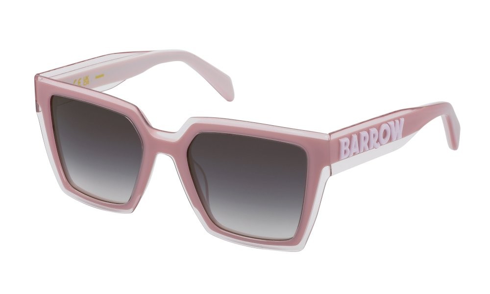 Sunglasses Barrow Horizon Wide SBA021 (0N42) color top rosa/rosa trasparente lucido lenses smoke gradient smoke