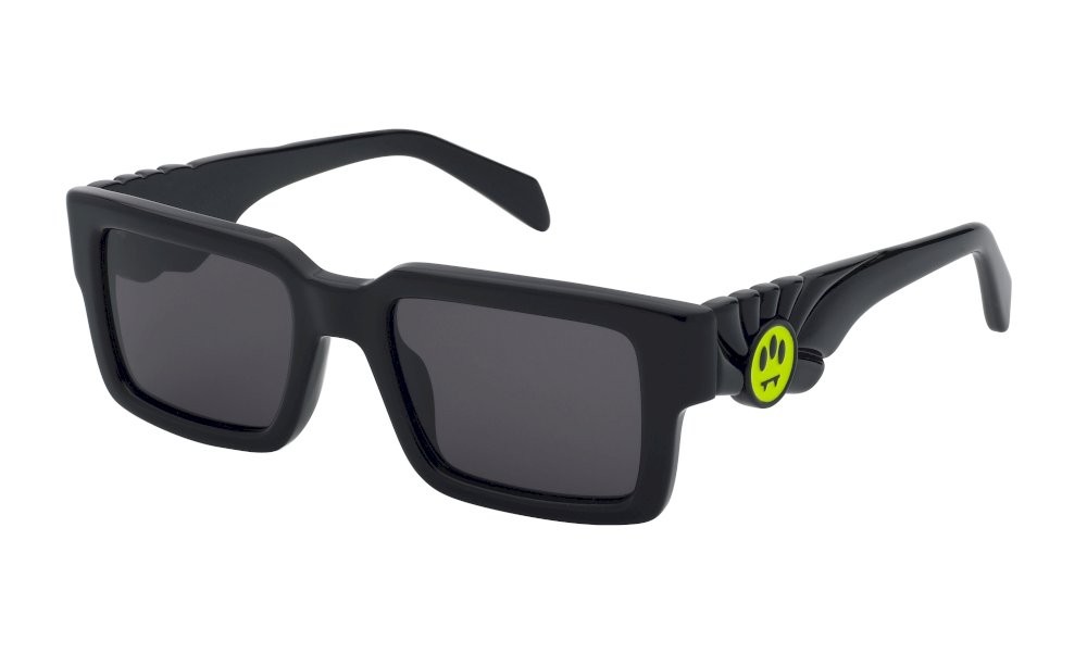 Sunglasses Barrow Puffy squared SBA022 (0700) color nero lucido lenses smoke