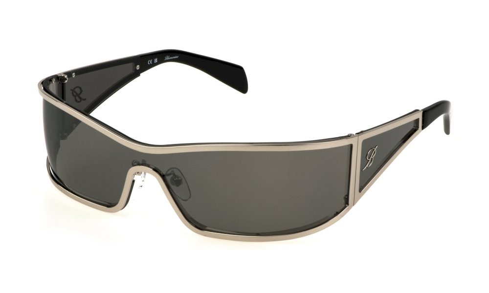 Occhiali da sole Blumarine SBM205 (579X) colore palladio lucido totale lenti smoke mirror silver