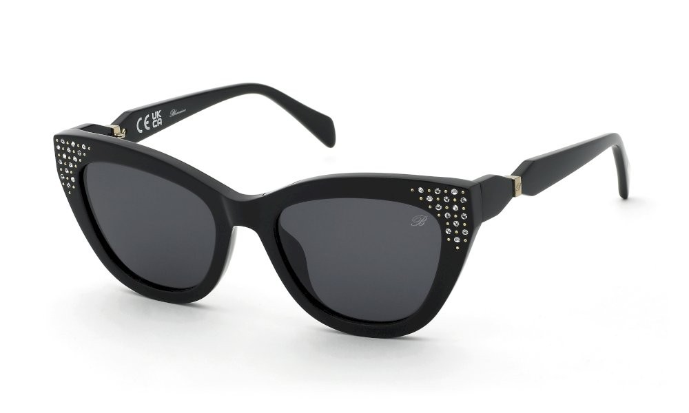 Sunglasses Blumarine SBM240S (700S) color nero lucido lenses smoke