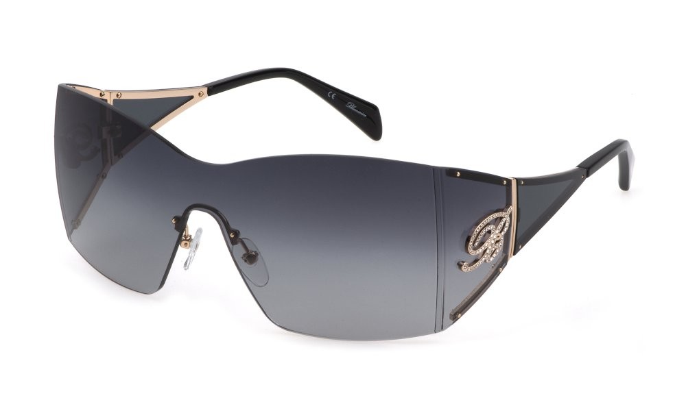 Sunglasses Blumarine SBM803S (0300) color oro rosè lucido totale lenses smoke gradient