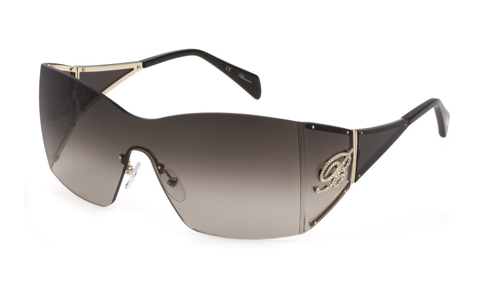 Sunglasses Blumarine SBM803S (300Y) color oro rosè lucido lenses brown gradient