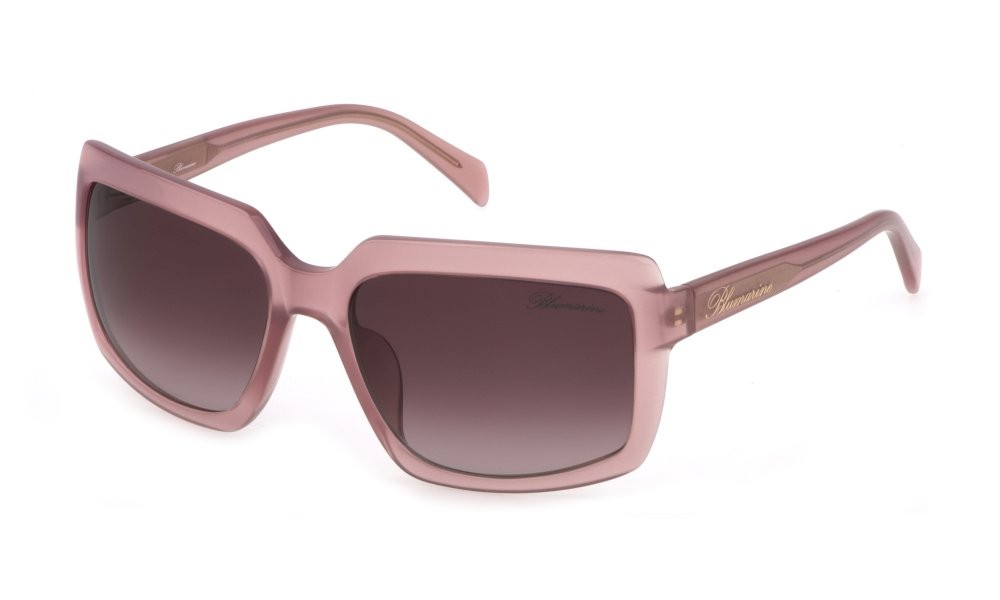 Sunglasses Blumarine SBM804 (04G9) color rosa opalino lucido lenses violet gradient