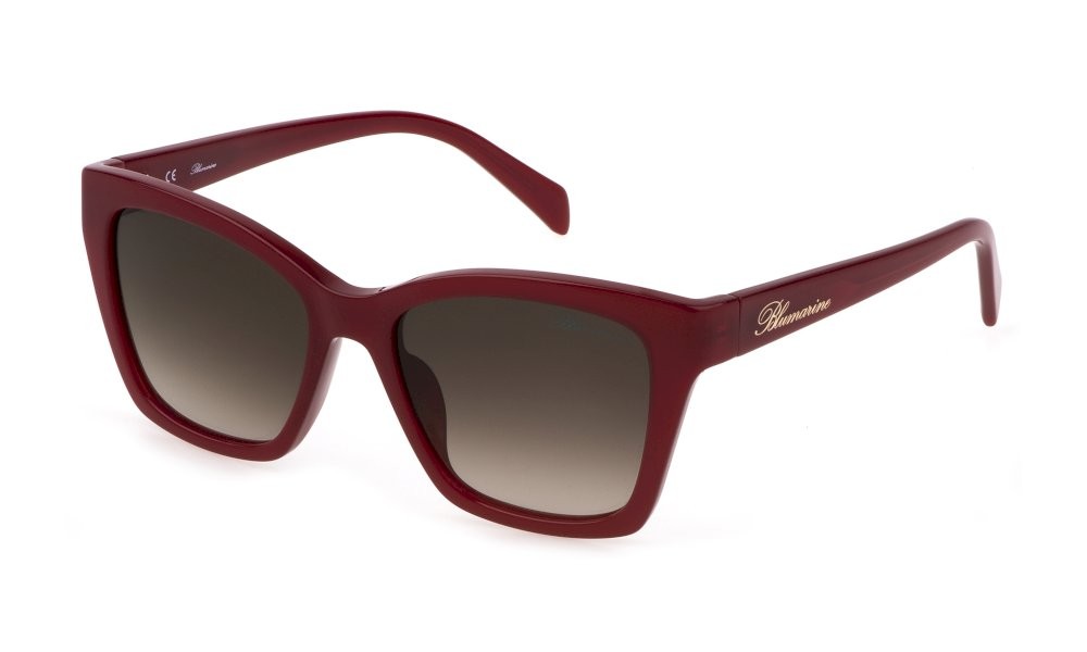 Sunglasses Blumarine SBM805 (099N) color bordeaux opalino lucido lenses brown gradient pink
