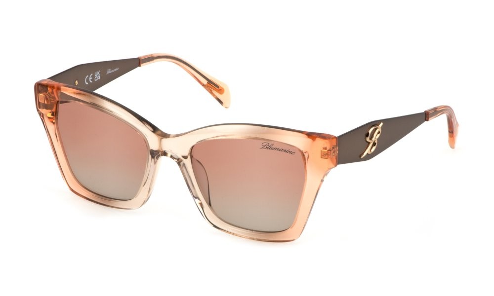 Occhiali da sole Blumarine SBM829 (02G8) colore arancio - marrone sfumato lenti brown gradient