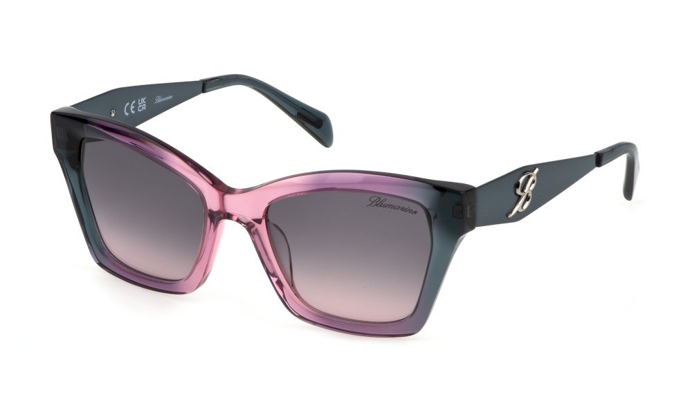 Occhiali da sole Blumarine SBM829 (0C19) colore rosa sfumato lenti smoke gradient pink