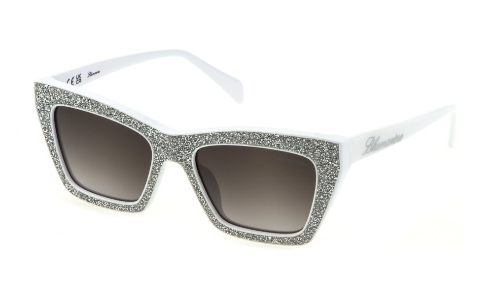 Sonnenbrillen Blumarine SBM830S (0847) farbe bianco neve lucido gläser smoke gradient